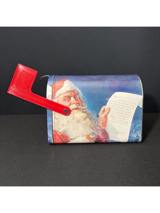 Other - Christmas Mailbox Santa Claus With Red Flag Vintage Metal Letters to Santa Art